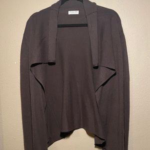 Michael Stars | Open Front Drape sweater | Soft Cashmere Cardigan | Java Brown